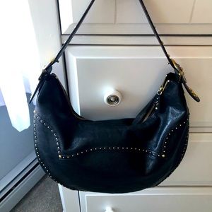 Vintage Michael Kors black leather hobo purse